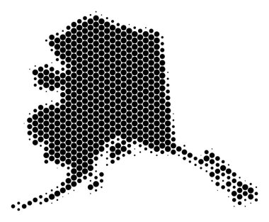 Nokta yarı ton Alaska harita