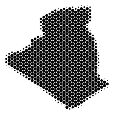 Nokta yarı ton Cezayir Haritası