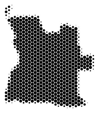 Nokta yarı ton Angola Haritası