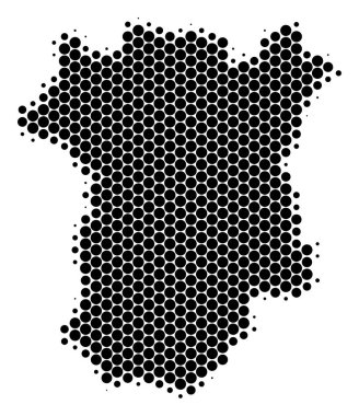 Nokta yarı ton Çeçenistan harita