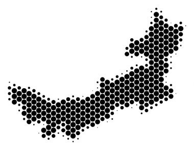 Nokta yarı ton Çin İç Moğolistan Haritası