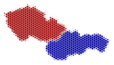 Nokta yarı ton Çekoslovakya harita