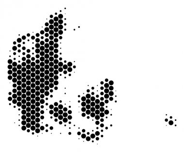 Nokta yarı ton Danimarka harita