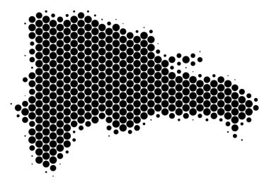 Nokta yarı ton Dominik Cumhuriyeti haritası