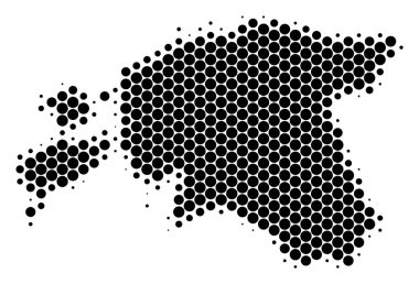 Nokta yarı ton Estonya Haritası