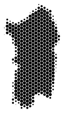 Nokta yarı ton İtalyan Sardunya Adası Haritası