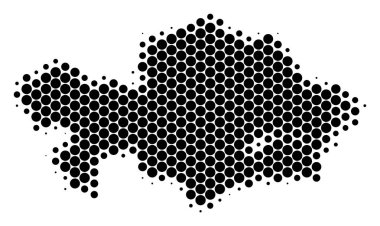 Nokta yarı ton Kazakistan Haritası