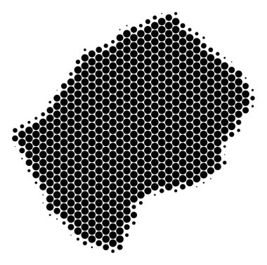 Nokta yarı ton Lesoto Haritası