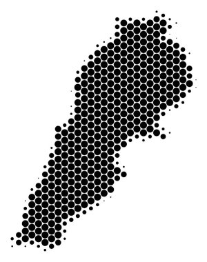 Nokta yarı ton Lübnan harita