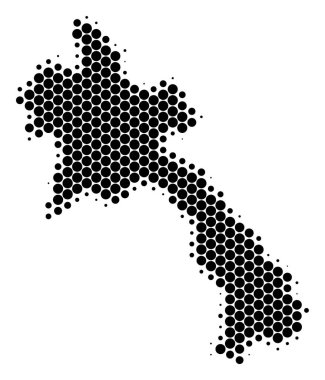 Nokta yarı ton Laos Haritası