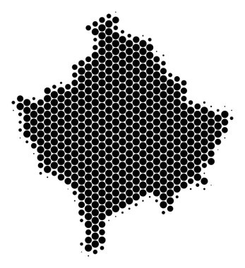 Nokta yarı ton Kosova Haritası