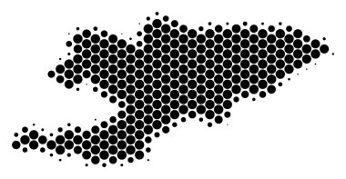 Nokta yarı ton Kırgızistan Haritası