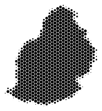 Nokta yarı ton Mauritius Adası Haritası