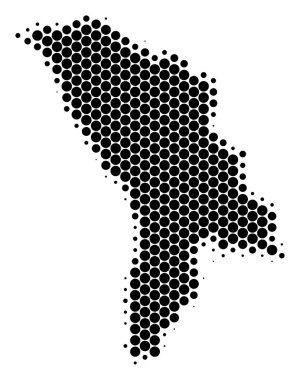 Nokta yarı ton Moldova Haritası