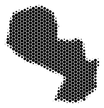 Nokta yarı ton Paraguay Haritası