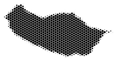 Nokta yarı ton Portekiz Madeira Adası Haritası