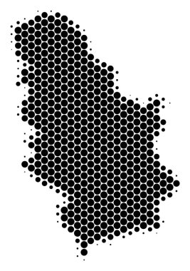 Nokta yarı ton Sırbistan harita