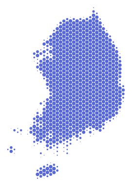 Nokta yarı ton Güney Kore Haritası