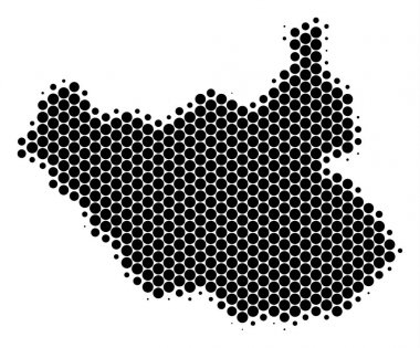 Nokta yarı ton Güney Sudan Haritası