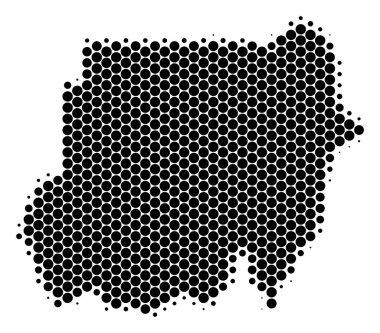 Nokta yarı ton Sudan Haritası