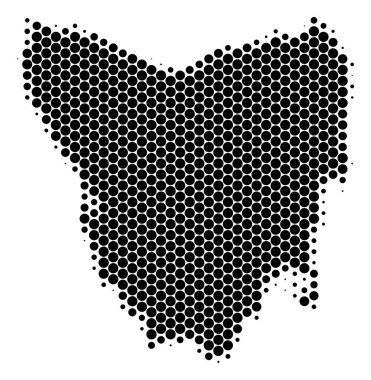 Nokta yarı ton Tazmanya Adası Haritası