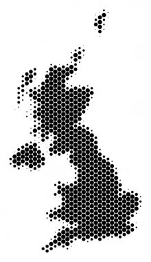 Nokta yarı ton İngiltere harita