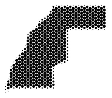 Nokta yarı ton Batı Sahra harita