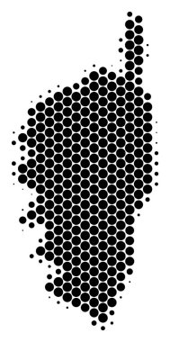 Nokta yarı ton Korsika Fransa ada Haritası