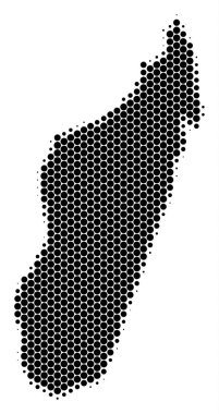 Nokta yarı ton Madagaskar Adası Haritası