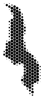 Nokta yarı ton Malavi Haritası