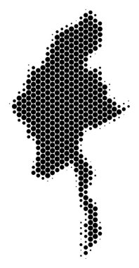 Nokta yarı ton Myanmar Haritası