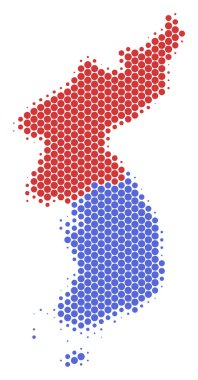 Nokta yarı ton Kuzey ve Güney Kore Haritası