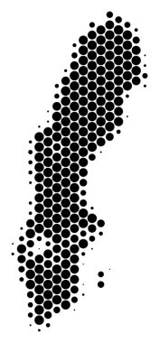 Nokta yarı ton İsveç harita