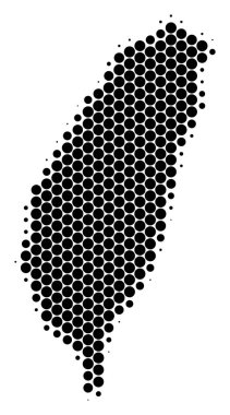 Nokta yarı ton Tayvan ada Haritası