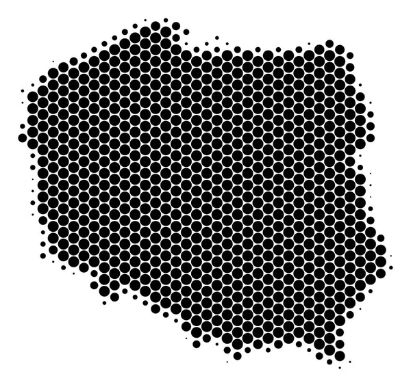 도트 하프톤 폴란드 지도 — 스톡 벡터