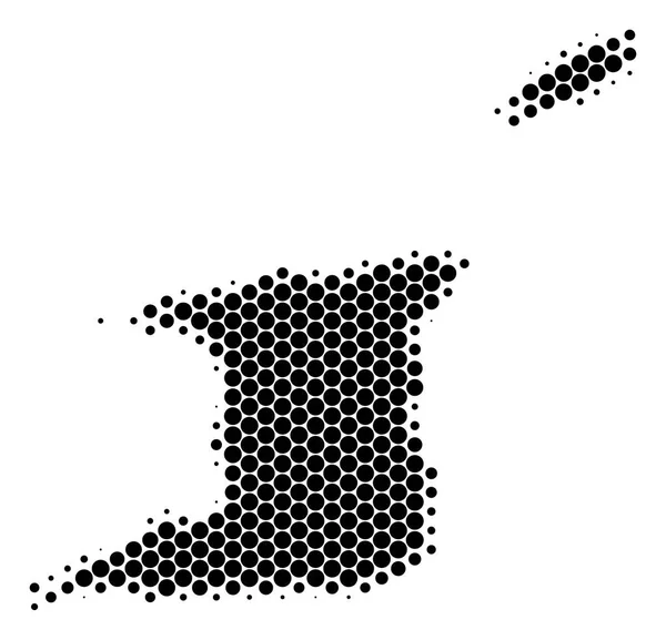 Dot halftone trinidad und tobago karte — Stockvektor