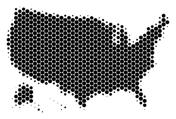 Dot polotónů Usa s mapou, Aljaška — Stockový vektor