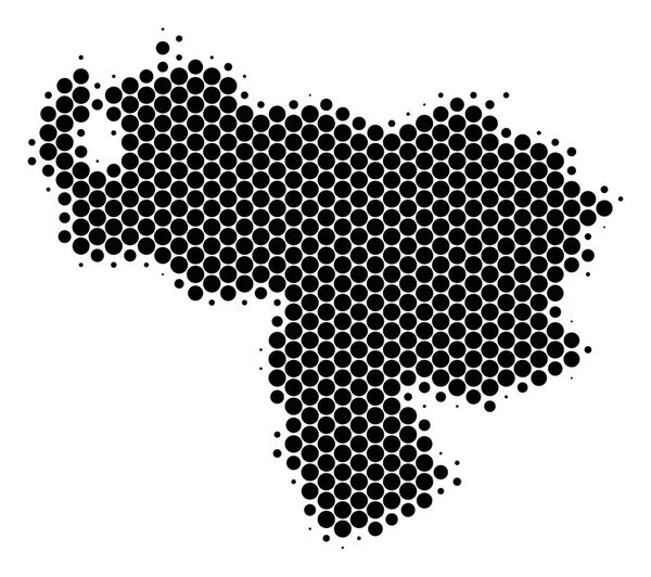 Dot Halftone Venezuela Map — Stock Vector