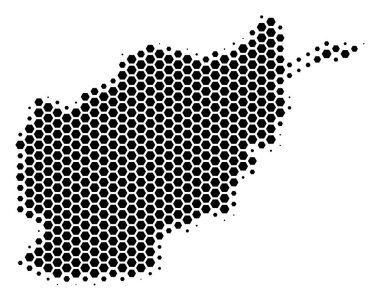 Altıgen yarı ton Afganistan harita