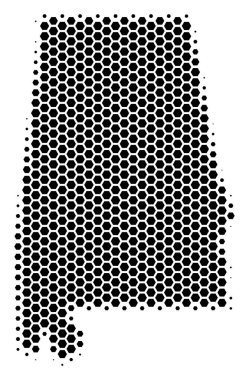 Altıgen yarı ton Alabama Eyalet harita