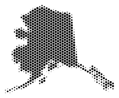 Altıgen yarı ton Alaska harita