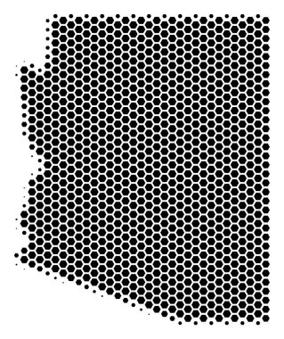 Altıgen yarı ton Arizona devlet harita