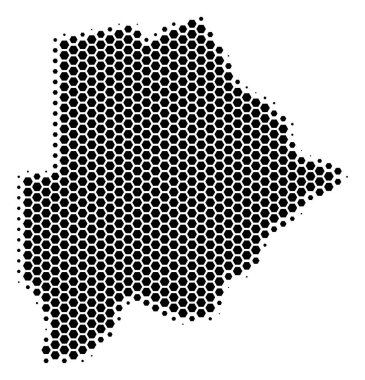 Altıgen yarı ton Botsvana Haritası