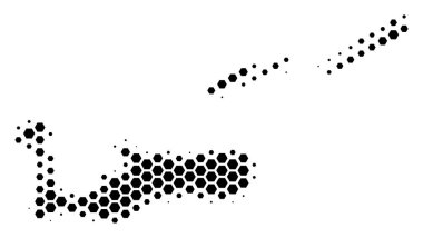 Altıgen yarı ton Cayman Adaları Haritası