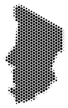 Altıgen yarı ton Çad Haritası