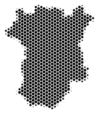 Altıgen yarı ton Çeçenistan harita