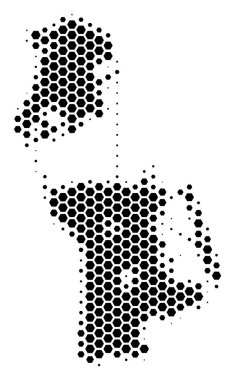 Altıgen yarı ton Çin Makao Haritası