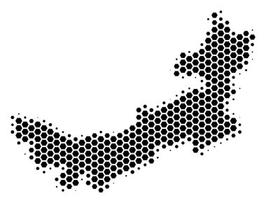 Altıgen yarı ton Çin İç Moğolistan Haritası