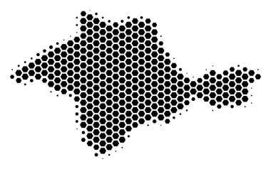 Altıgen yarı ton Crimea harita