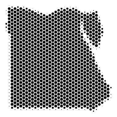 Altıgen yarı ton Mısır harita